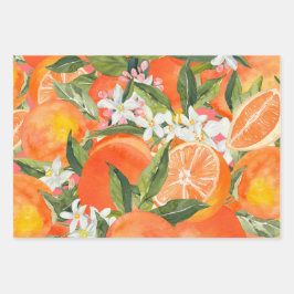 Waterverf grapefruitcitrus moderne tropische inpakpapier vel