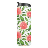 Waterverf grapefruits patroonmonogram thermosbeker (Geroteerd rechts)