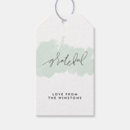 Waterverf Grateful Holiday Gift Labels - Frost Cadeaulabel