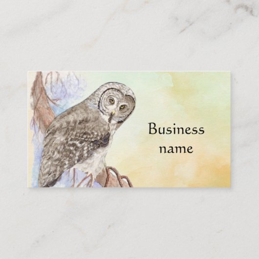 Waterverf Gray Owl Industries Bird Visitekaartje (Achterkant)
