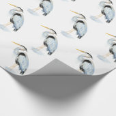 Waterverf Great Blue Heron Bird Natuur Design Cadeaupapier (Hoek)