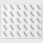 Waterverf Great Blue Heron Bird Natuur Design Cadeaupapier (Vlak)