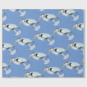 Waterverf Great Blue Heron Bird Natuur Pattern Cadeaupapier (Vlak)