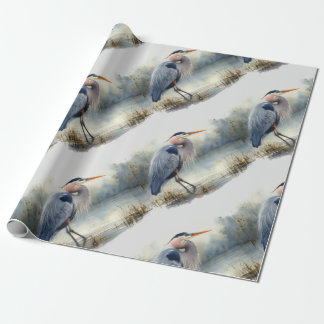Waterverf Great Blue Heron Bird Wildlife Natuur Cadeaupapier