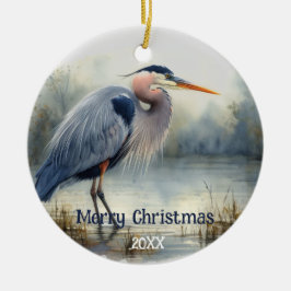 Waterverf Great Blue Heron Bird Wildlife Natuur Keramisch Ornament