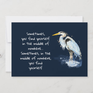 Waterverf Great Blue Heron Inspirerend Quote Feestdagenkaart