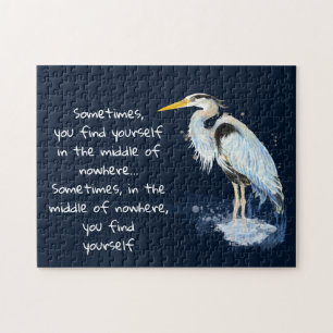 Waterverf Great Blue Heron Inspirerend Quote Legpuzzel