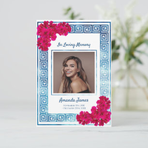 Waterverf Grecian Elegance Memorial Begrafenis Bedankkaart