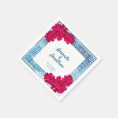 Waterverf Grecian Elegance + Pink Flowers Servet (Hoek)