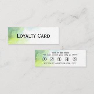 Waterverf Green & Blue Loyalty Kaart