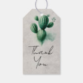 Waterverf Green Cactus Grey Southwest Wedding Cadeaulabel (Achterkant)