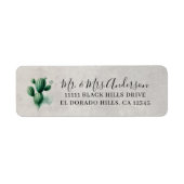 Waterverf Green Cactus Grey Southwest Wedding Etiket (Voorkant)