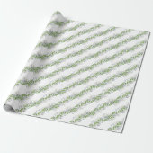 Waterverf Green Christmas Garland Cadeaupapier (Uitgerold)