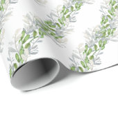 Waterverf Green Christmas Garland Cadeaupapier (Rol Hoek)