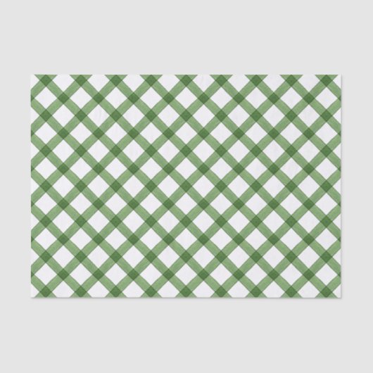 Waterverf Green Christmas Plaid Tissuepapier (Voorkant)