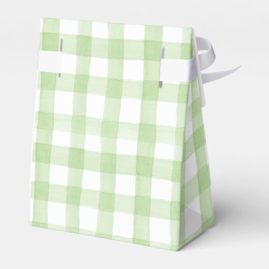 Waterverf Green en White Gingham Bedankdoosjes (Achterkant)
