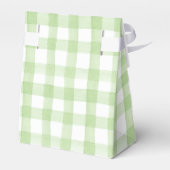 Waterverf Green en White Gingham Crest Bedankdoosjes (Achterkant)