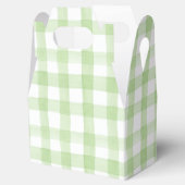 Waterverf Green en White Gingham Crest Bedankdoosjes (Geopend)