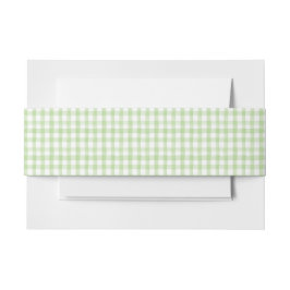 Waterverf Green en White Gingham Uitnodigingen Wikkel