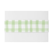 Waterverf Green en White Gingham Uitnodigingen Wikkel (Achterkant Voorbeeld)