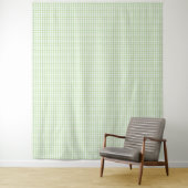 Waterverf Green en White Gingham Wandkleed (In situ)