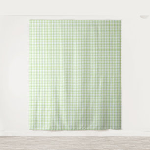 Waterverf Green en White Gingham Wandkleed