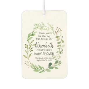 Waterverf Green Foliage Baby shower Party Favor Luchtverfrisser