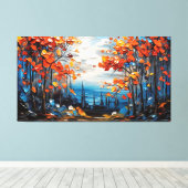 Waterverf Green Forest Canvas Afdruk (Insitu (Houten vloer))