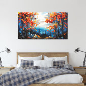 Waterverf Green Forest Canvas Afdruk (Insitu (Slaapkamer))