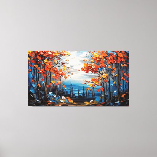 Waterverf Green Forest Canvas Afdruk (Voorkant)