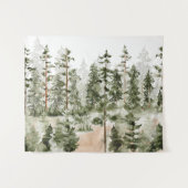 Waterverf Green Forest Wandkleed (Voorkant (horizontaal))