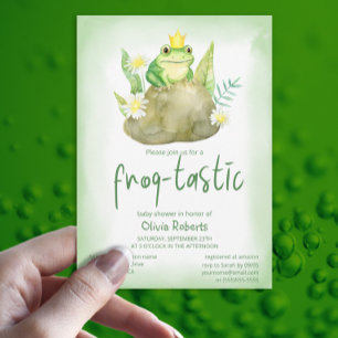 Waterverf Green Frog-tastic Baby shower Kaart