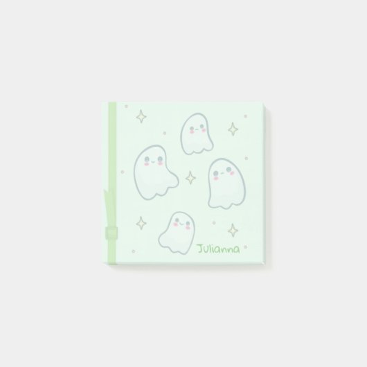 Waterverf Green Girly Ghost Name Notes (Voorkant)
