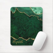 Waterverf Green Gold Marble Geode Agate Muismat (Met muis)