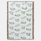 Waterverf Green Leaf Pattern – Elegant Botanisch Deken (Voorkant Verticaal)