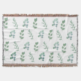 Waterverf Green Leaf Pattern – Elegant Botanisch Deken