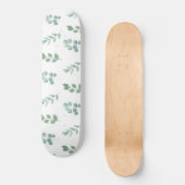 Waterverf Green Leaf Pattern – Elegant Botanisch Skateboard (Voorkant)