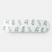 Waterverf Green Leaf Pattern – Elegant Botanisch Skateboard (Horizontaal)