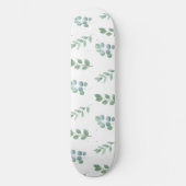 Waterverf Green Leaf Pattern – Elegant Botanisch Skateboard (Voorkant)