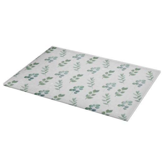 Waterverf Green Leaf Pattern – Elegant Botanisch Snijplank (Hoek)