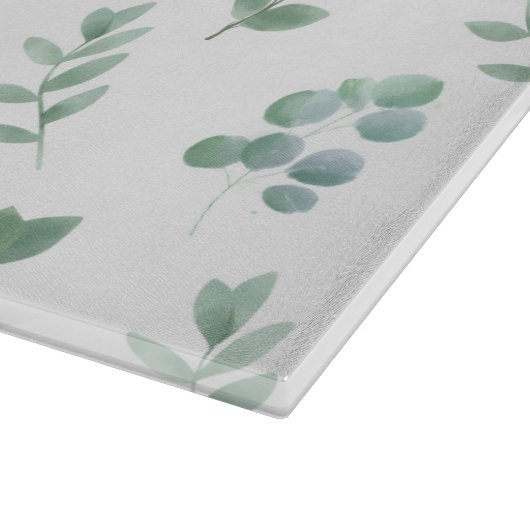 Waterverf Green Leaf Pattern – Elegant Botanisch Snijplank (Hoek)