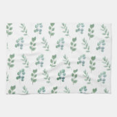 Waterverf Green Leaf Pattern – Elegant Botanisch Theedoek (Horizontaal)