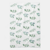 Waterverf Green Leaf Pattern – Elegant Botanisch Theedoek (Verticaal)