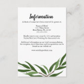 Waterverf Green Leaves Wedding Enclosure Kaart (Voorkant)