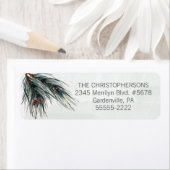 Waterverf Green Pine Bough Etiket (Insitu)