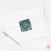 waterverf Green Pine Tree Vierkante Sticker (Envelop)
