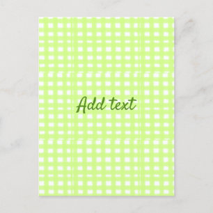 Waterverf Green Plaid Ginham Gepersonaliseerde Voe Briefkaart
