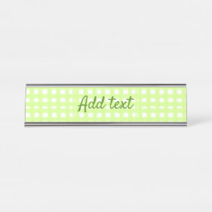 Waterverf Green Plaid Ginham Gepersonaliseerde Voe Bureau Naambordje