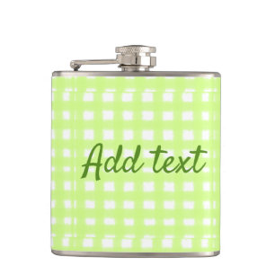 Waterverf Green Plaid Ginham Gepersonaliseerde Voe Heupfles