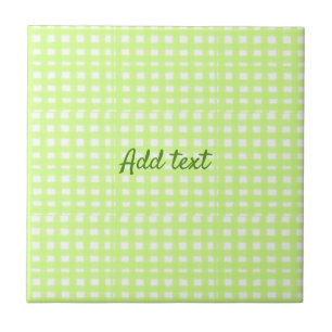 Waterverf Green Plaid Ginham Gepersonaliseerde Voe Tegeltje